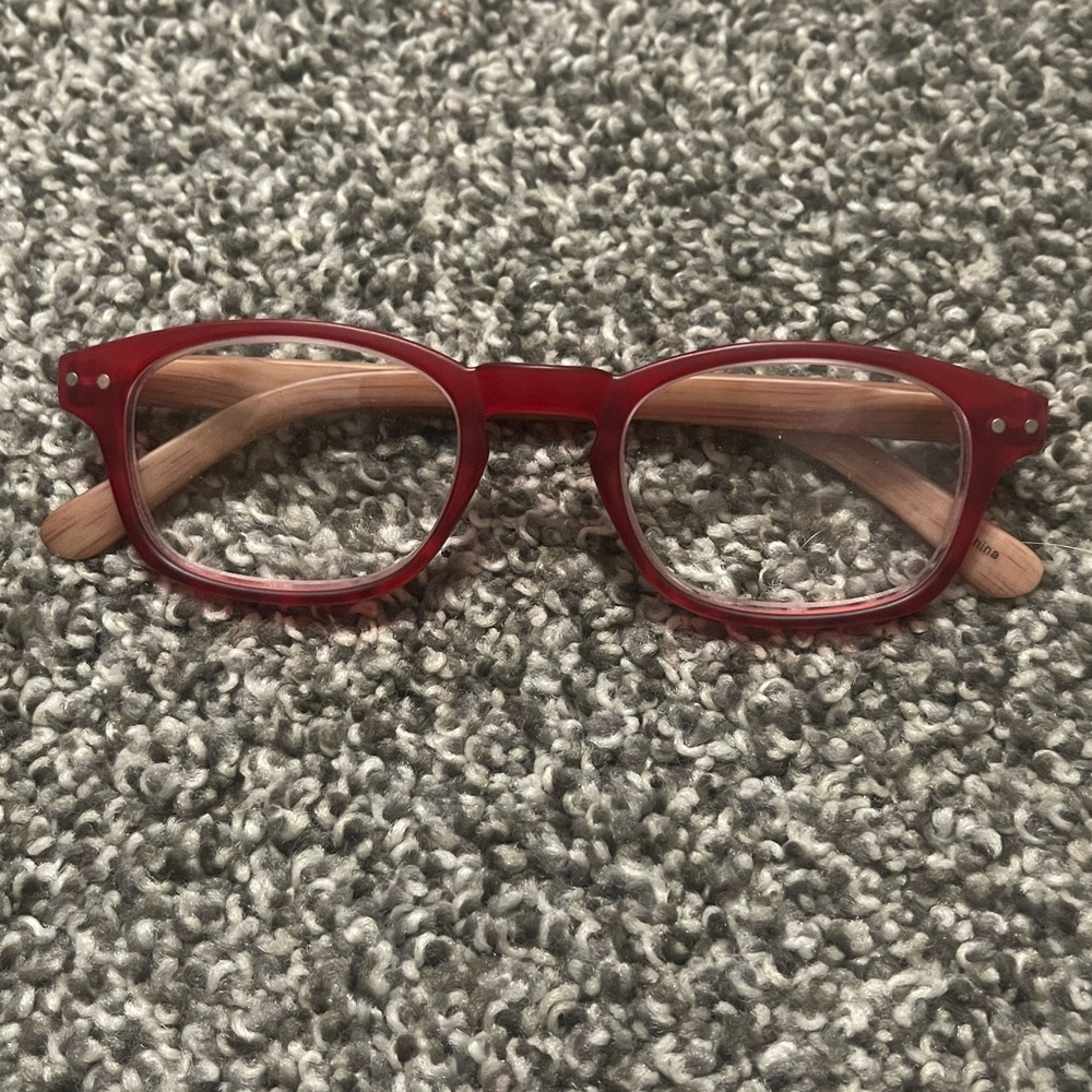 Tashon Red and Brown Reading Glasses +3.50